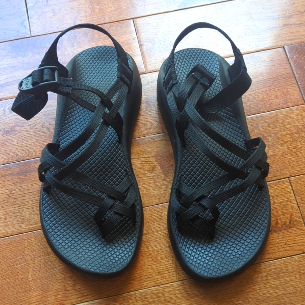Chaco sandals - black, double straps, size women's 9